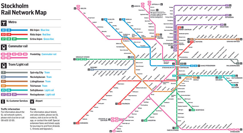 Mapa del Tranvía de Estocolmo
