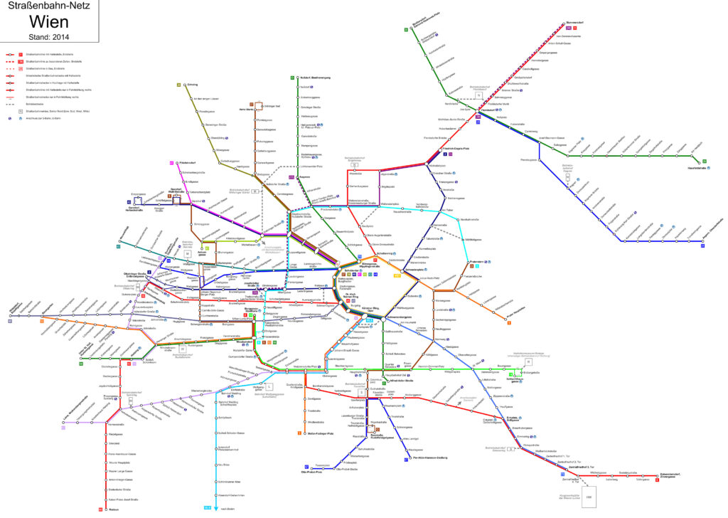 Mapa de los Tranvías de Viena