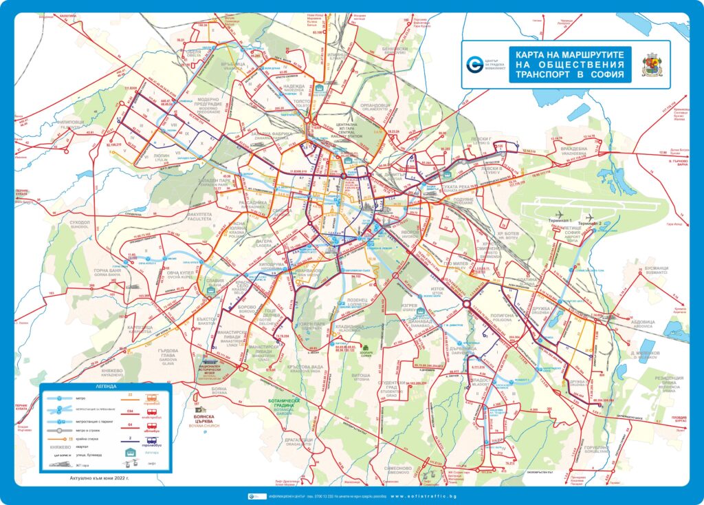 Plano del Transporte Público de Sofía