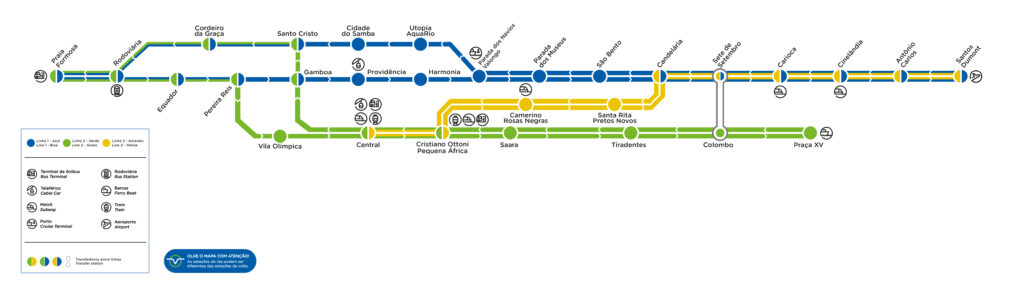 Mapa del tranvía de Río de Janeiro