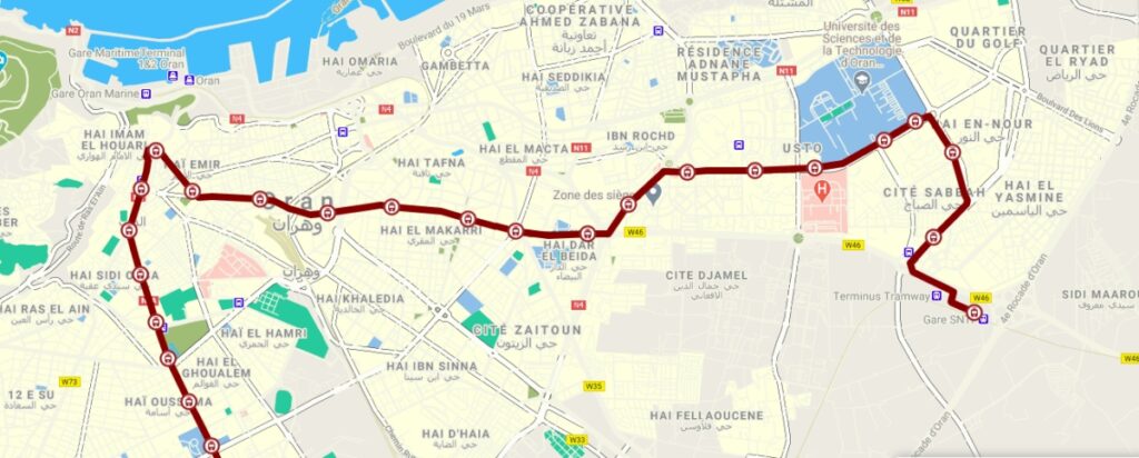 Mapa del Tranvía de Orán
