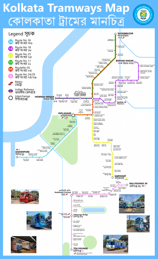Mapa de los Tranvías de Calcuta
